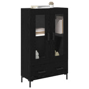 Highboard med skuffe Sort eg 69,5 x 31 x 115 cm Konstrueret træ