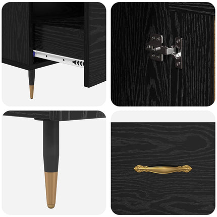 Highboard Sort eg 69,5 x 31 x 115 cm Konstrueret træ
