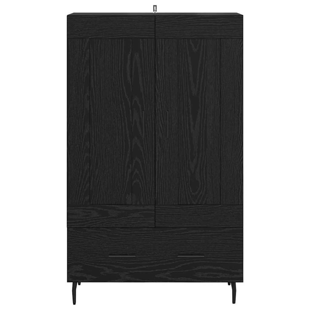 Highboard med skuffe Sort eg 69,5 x 31 x 115 cm Konstrueret træ