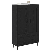 Highboard med skuffe Sort eg 69,5 x 31 x 115 cm Konstrueret træ