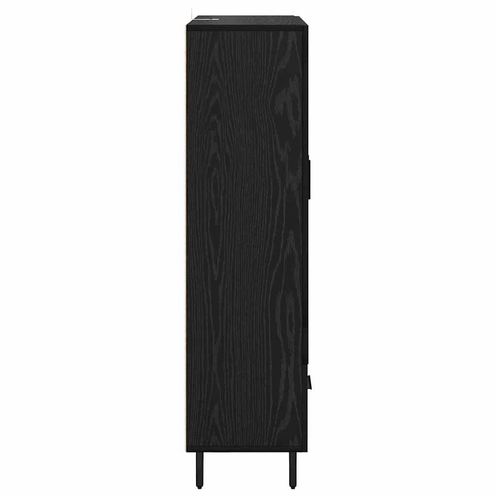 Highboard med skuffe Sort eg 69,5 x 31 x 115 cm Konstrueret træ