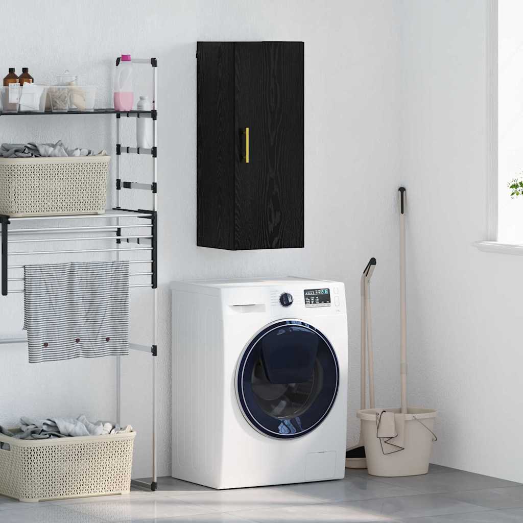 Vægskab Sort eg 34,5 x 34 x 90 cm Konstrueret træ