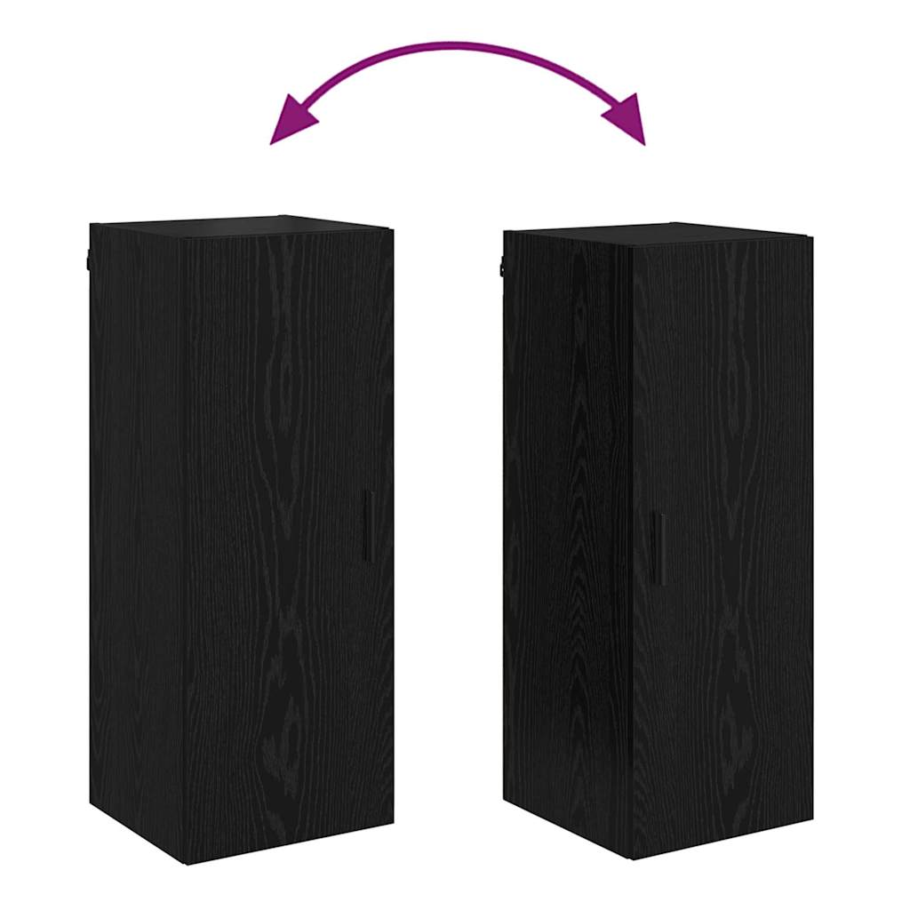 Vægskab Sort eg 34,5 x 34 x 90 cm Konstrueret træ