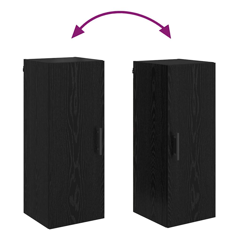 Vægskab Sort eg 34,5 x 34 x 90 cm Konstrueret træ