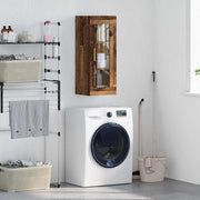 Vægskab Gammelt træ 34,5 x 34 x 90 cm Ingeniørtræ og glas