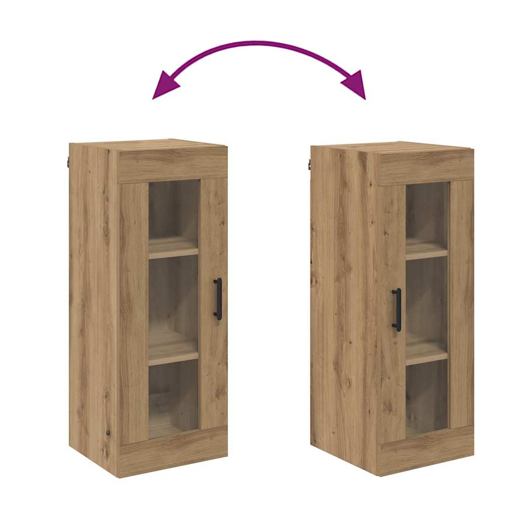 Vægskab Artisan Egetræ 34,5 x 34 x 90 cm Ingeniørtræ og glas