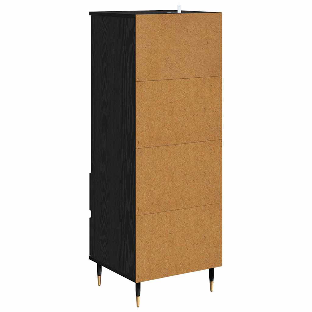 Highboard med skuffe Sort eg 40 x 36 x 110 cm Konstrueret træ