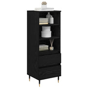 Highboard med skuffe Sort eg 40 x 36 x 110 cm Konstrueret træ