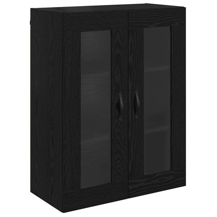Vægskab Sort eg 69,5 x 34 x 90 cm Ingeniørtræ og glas