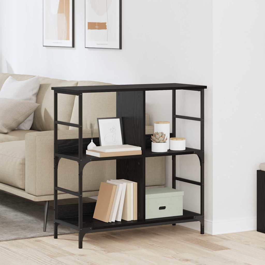 Bogreol Sort eg 78,5 x 33 x 82 cm Konstrueret træ