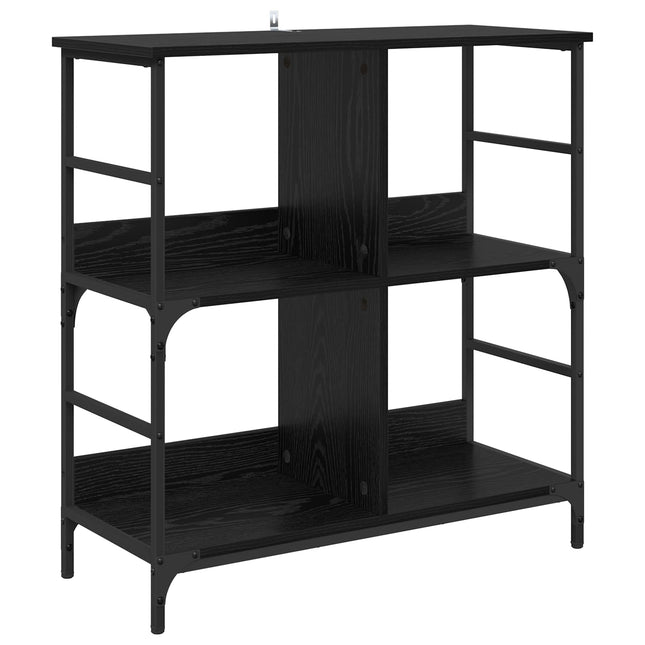 Bogreol 4 niveauer 78,5 x 33 x 82 cm Konstrueret træ Sort eg