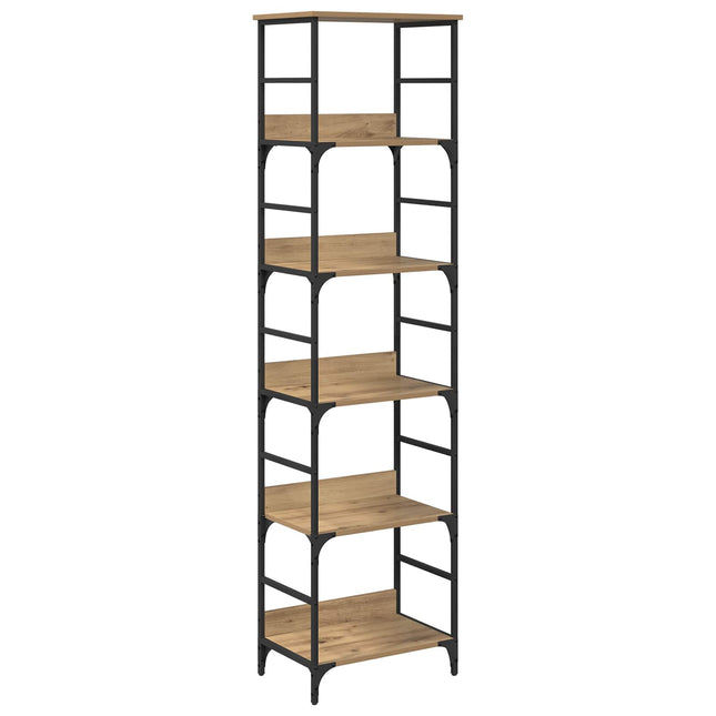 Bogreol 5 niveauer 50 x 33 x 188,5 cm Konstrueret træ