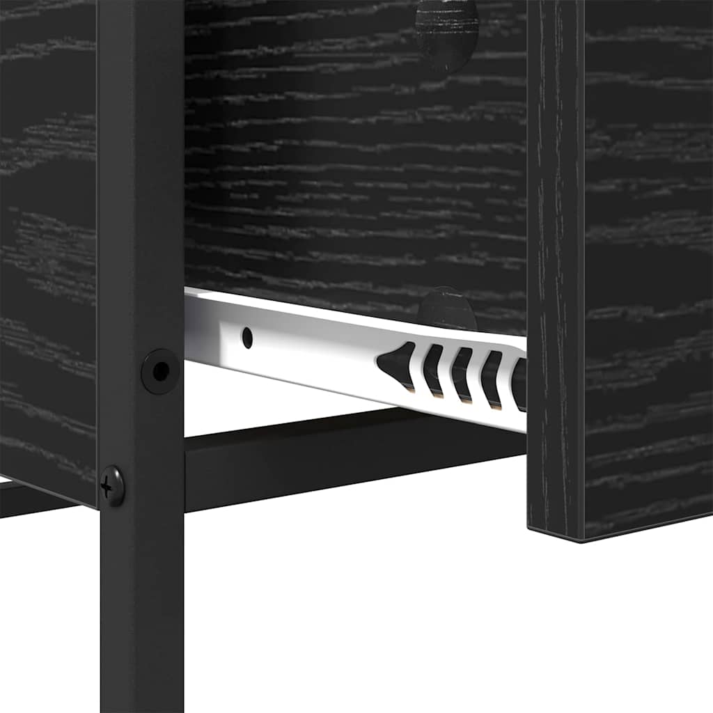 Sofabord med skuffe Sort eg 100 x 51 x 45 cm Konstrueret træ