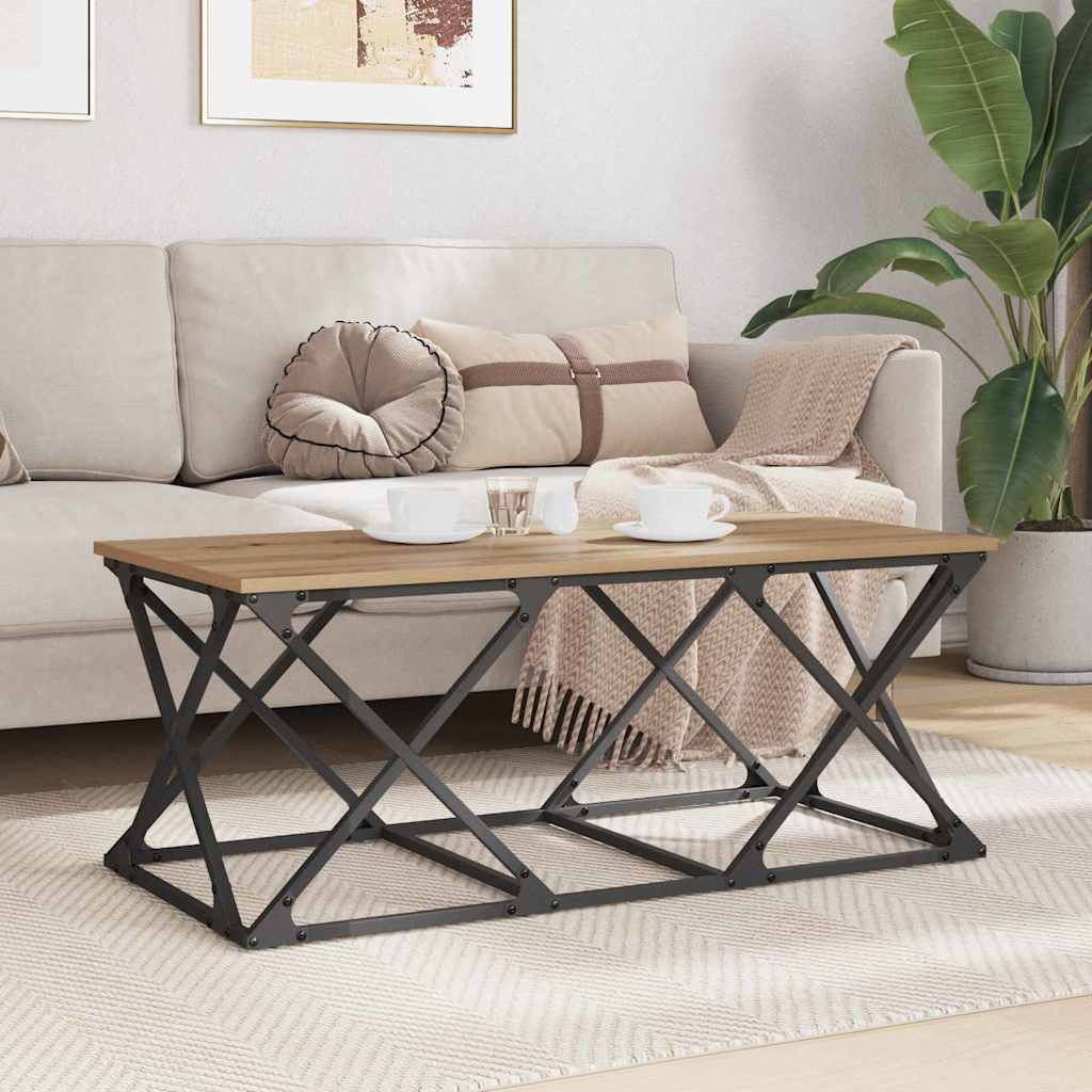 Sofabord Artisan Egetræ 100 x 49 x 40 cm Konstrueret træ