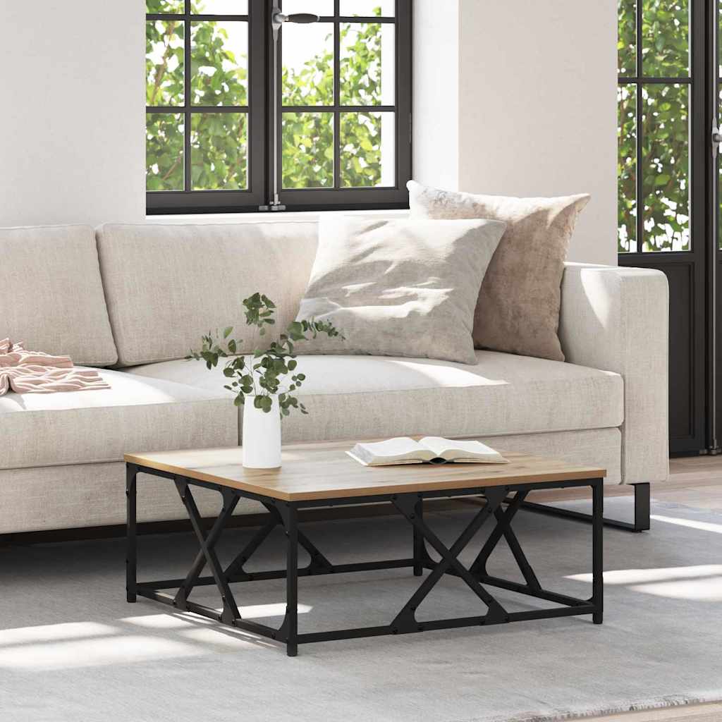 Sofabord Artisan Egetræ 70 x 70 x 30 cm Konstrueret træ