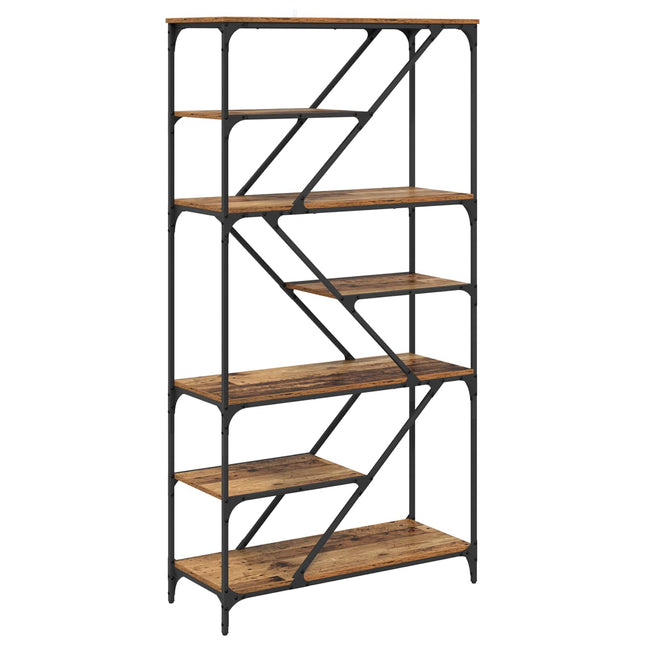 Bogreol 9 niveauer 91 x 36 x 176 cm Konstrueret træ Gammelt træ