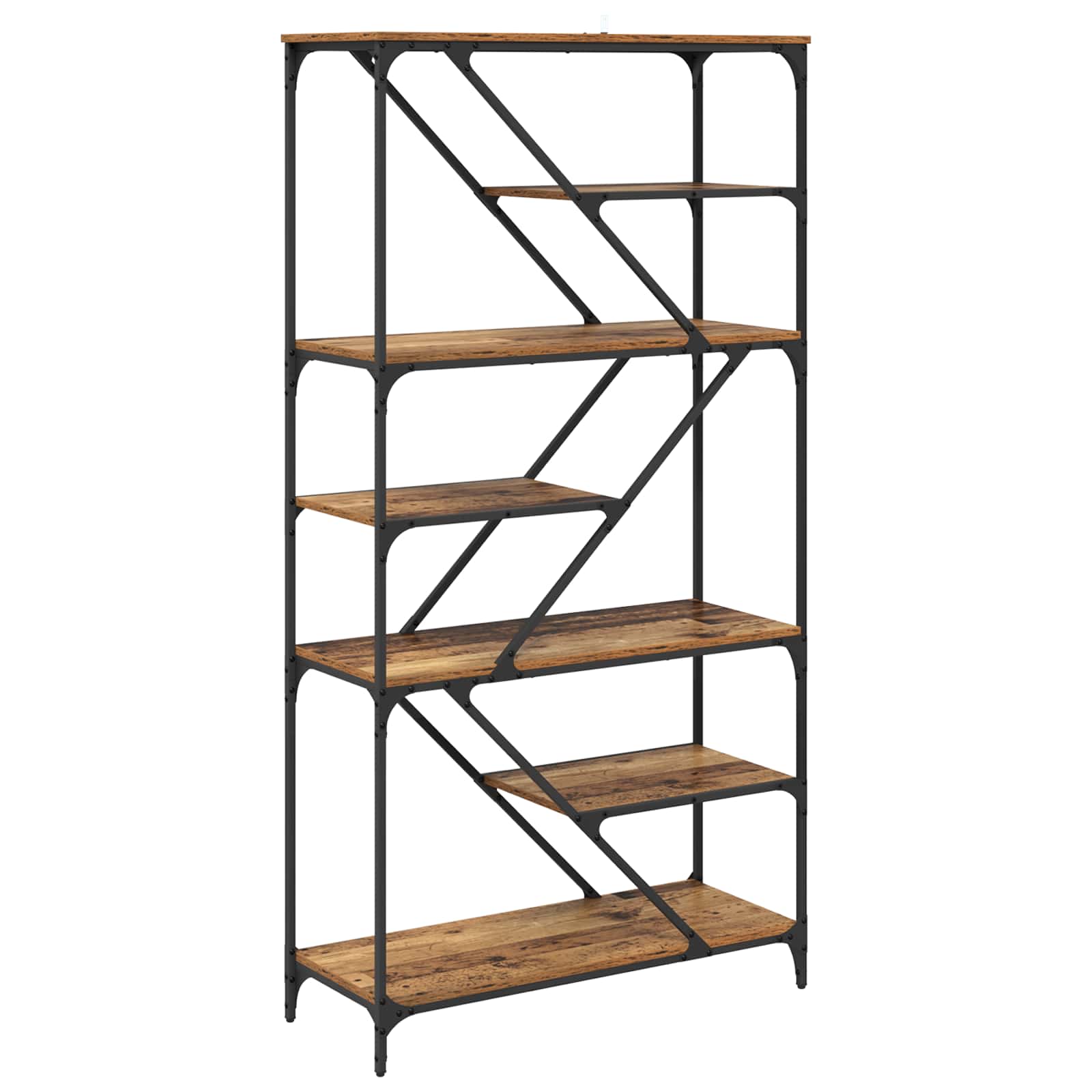Bogreol Gammelt træ 91 x 36 x 176 cm Konstrueret træ