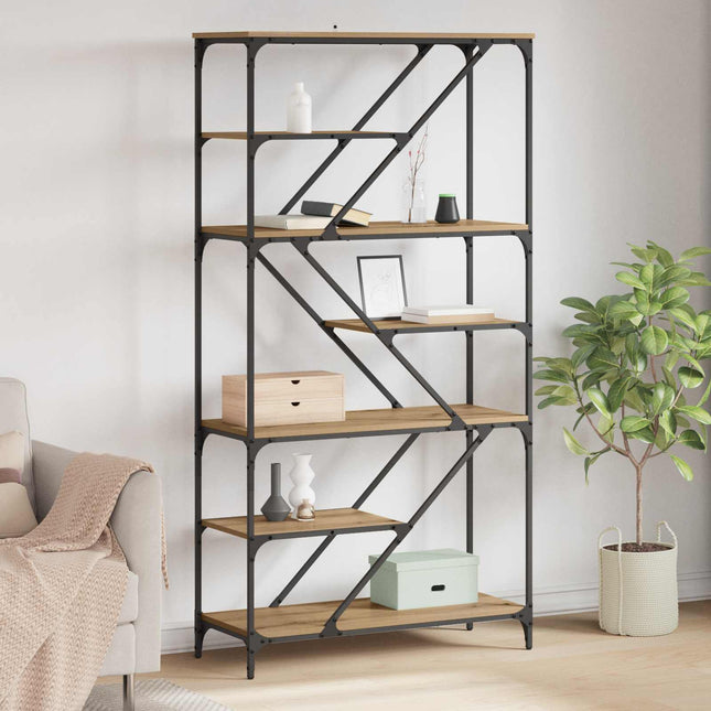 Bogreol 9 niveauer 91 x 36 x 176 cm Konstrueret træ