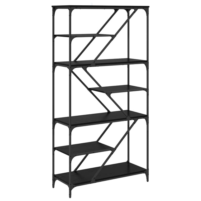 Bogreol 9 niveauer 91 x 36 x 176 cm Konstrueret træ Sort eg