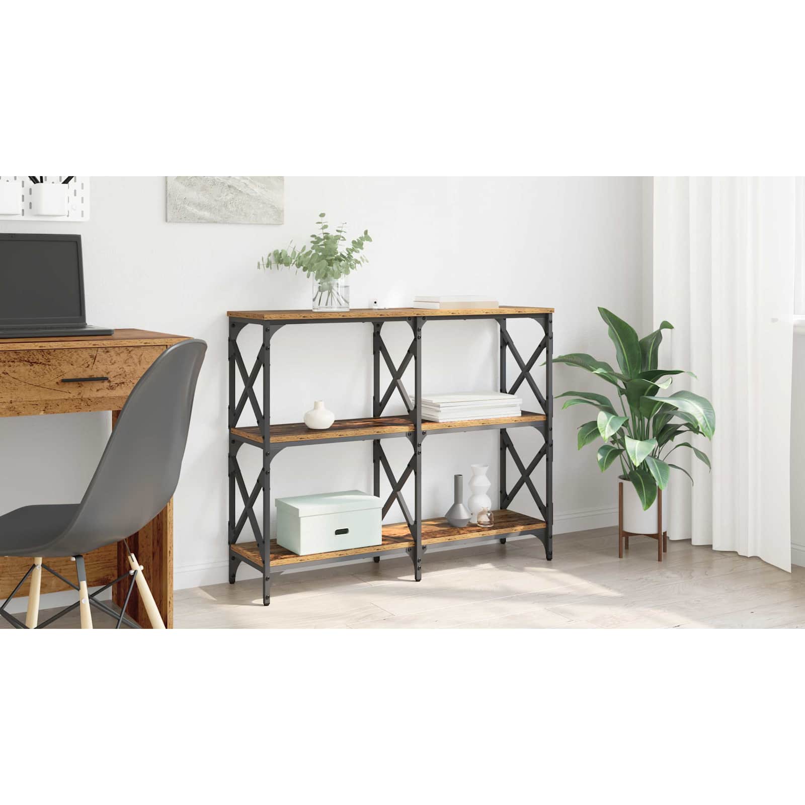 Konsolbord Gammelt træ 100 x 28 x 80,5 cm Konstrueret træ