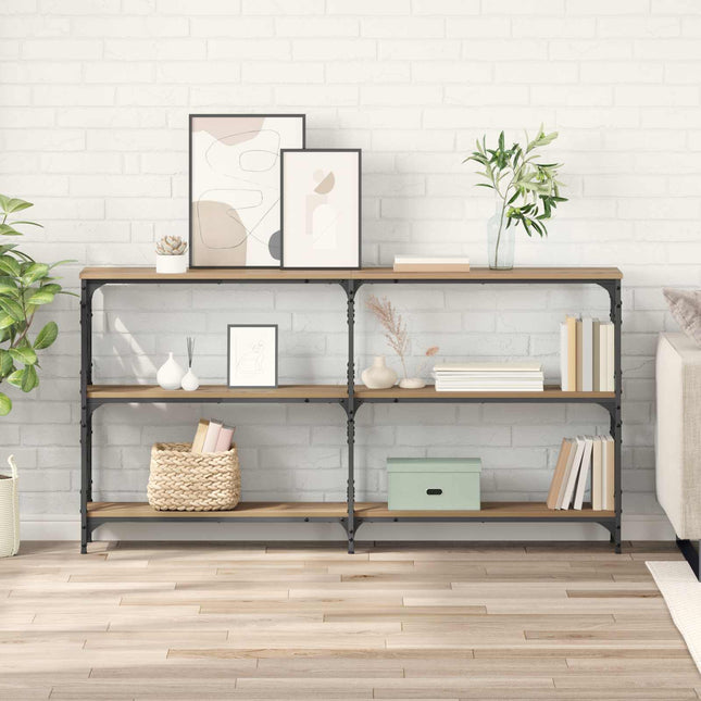 Konsolbord Artisan Egetræ 156 x 28 x 80,5 cm Konstrueret træ