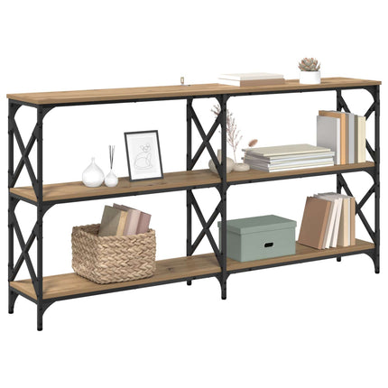 Konsolbord Artisan Egetræ 156 x 28 x 80,5 cm Konstrueret træ