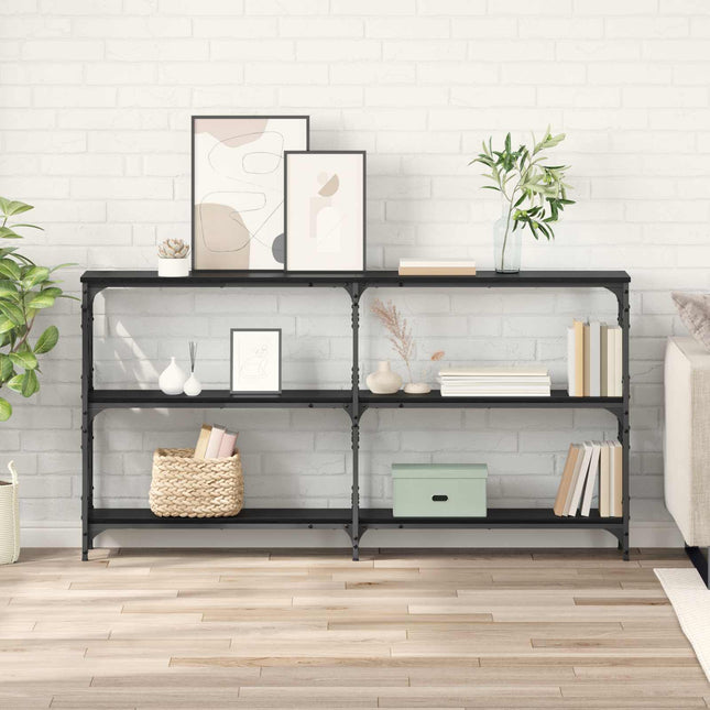 Konsolbord Sort eg 156 x 28 x 80,5 cm Konstrueret træ