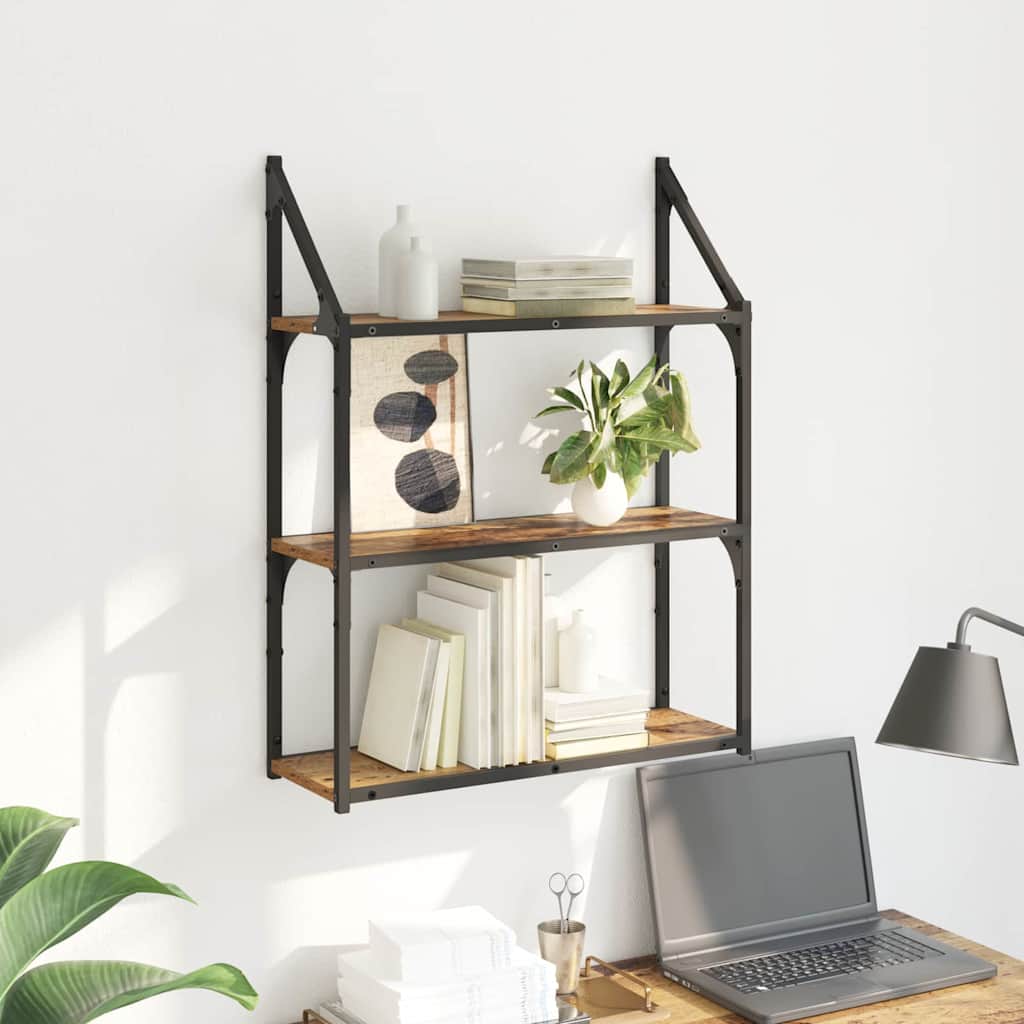 Væghylde Gammelt træ 60 x 21 x 78,5 cm Konstrueret træ