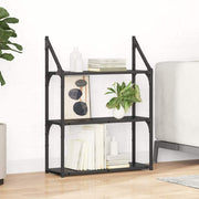 Væghylde med hylde Sort eg 60 x 21 x 78,5 cm Konstrueret træ