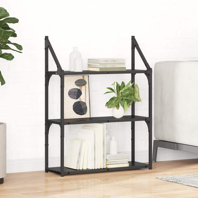 Væghylde med hylde Sort eg 60 x 21 x 78,5 cm Konstrueret træ