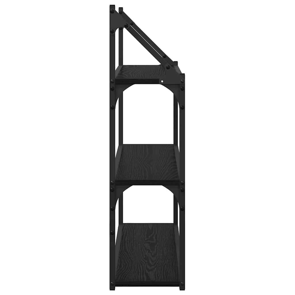 Væghylde med hylde Sort eg 60 x 21 x 78,5 cm Konstrueret træ