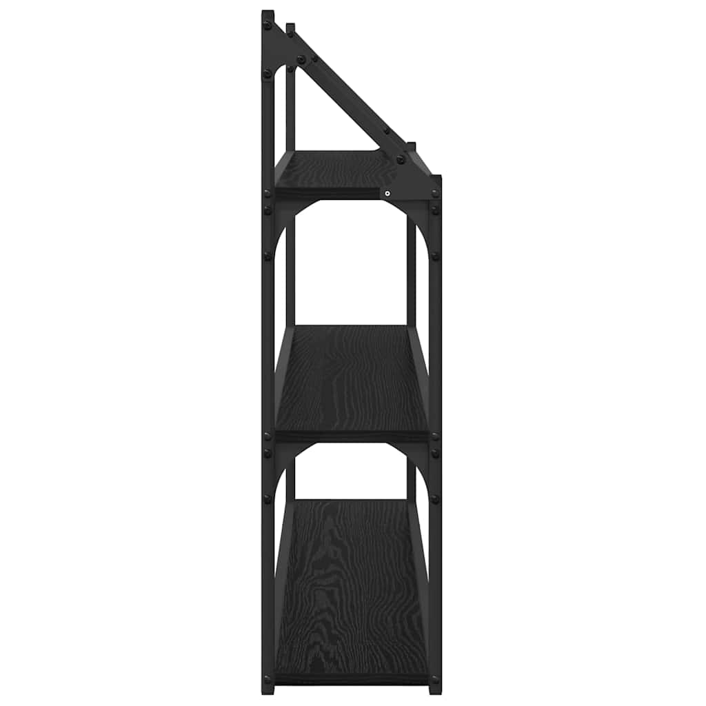 Væghylde med hylde Sort eg 80 x 21 x 78,5 cm Konstrueret træ