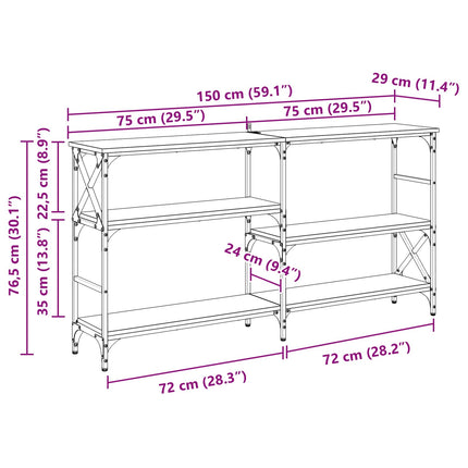 Konsolbord Gammelt træ 150 x 29 x 76,5 cm Konstrueret træ