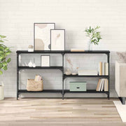 Konsolbord med hylde Sort eg 150 x 29 x 76,5 cm Konstrueret træ