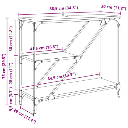 Konsolbord Sort eg 88,5 x 30 x 75 cm Konstrueret træ