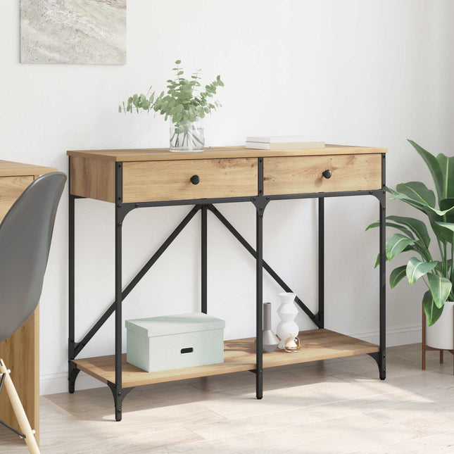 Konsolbord Artisan Egetræ 100 x 39 x 78,5 cm Konstrueret træ