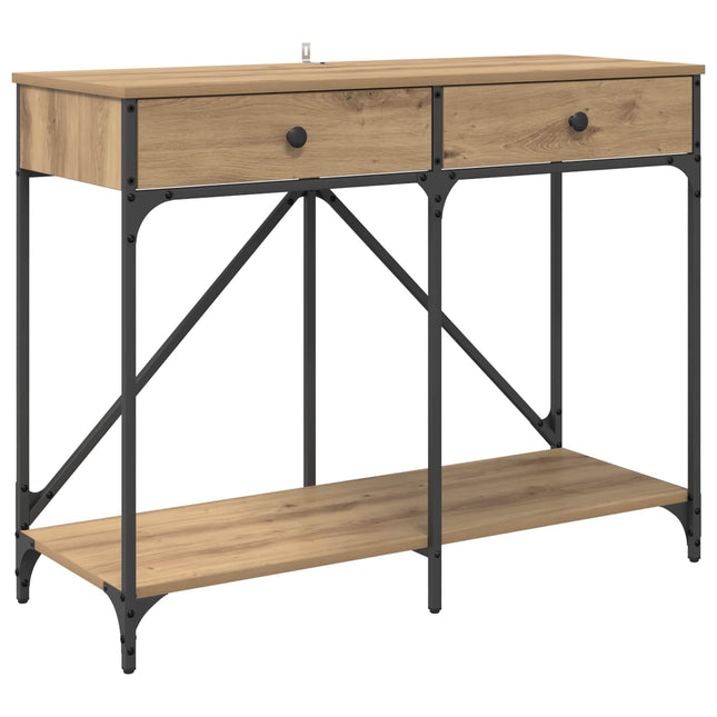 Konsolbord Artisan Egetræ 100 x 39 x 78,5 cm Konstrueret træ