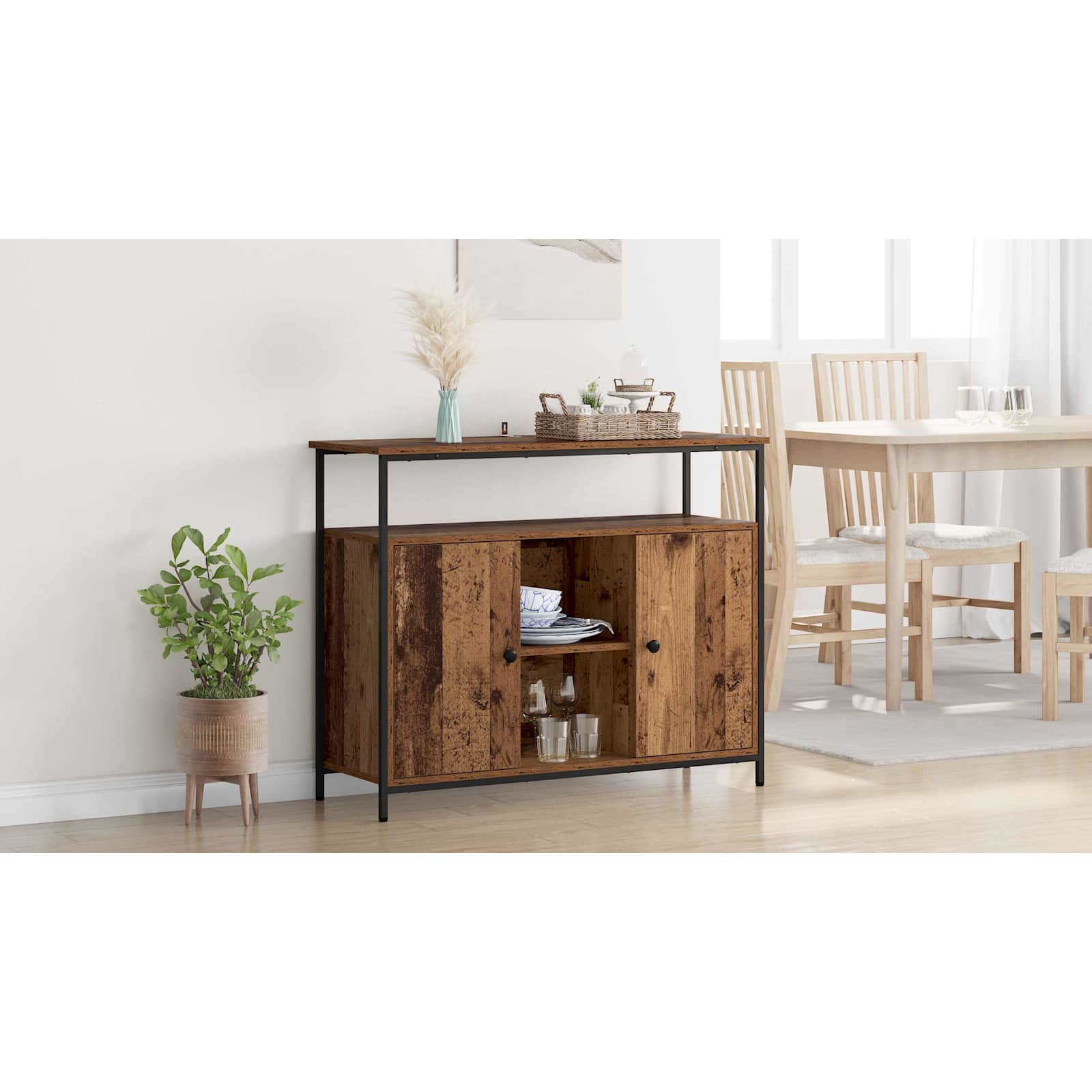 Sideboard Gammelt træ 100 x 35 x 80 cm Konstrueret træ