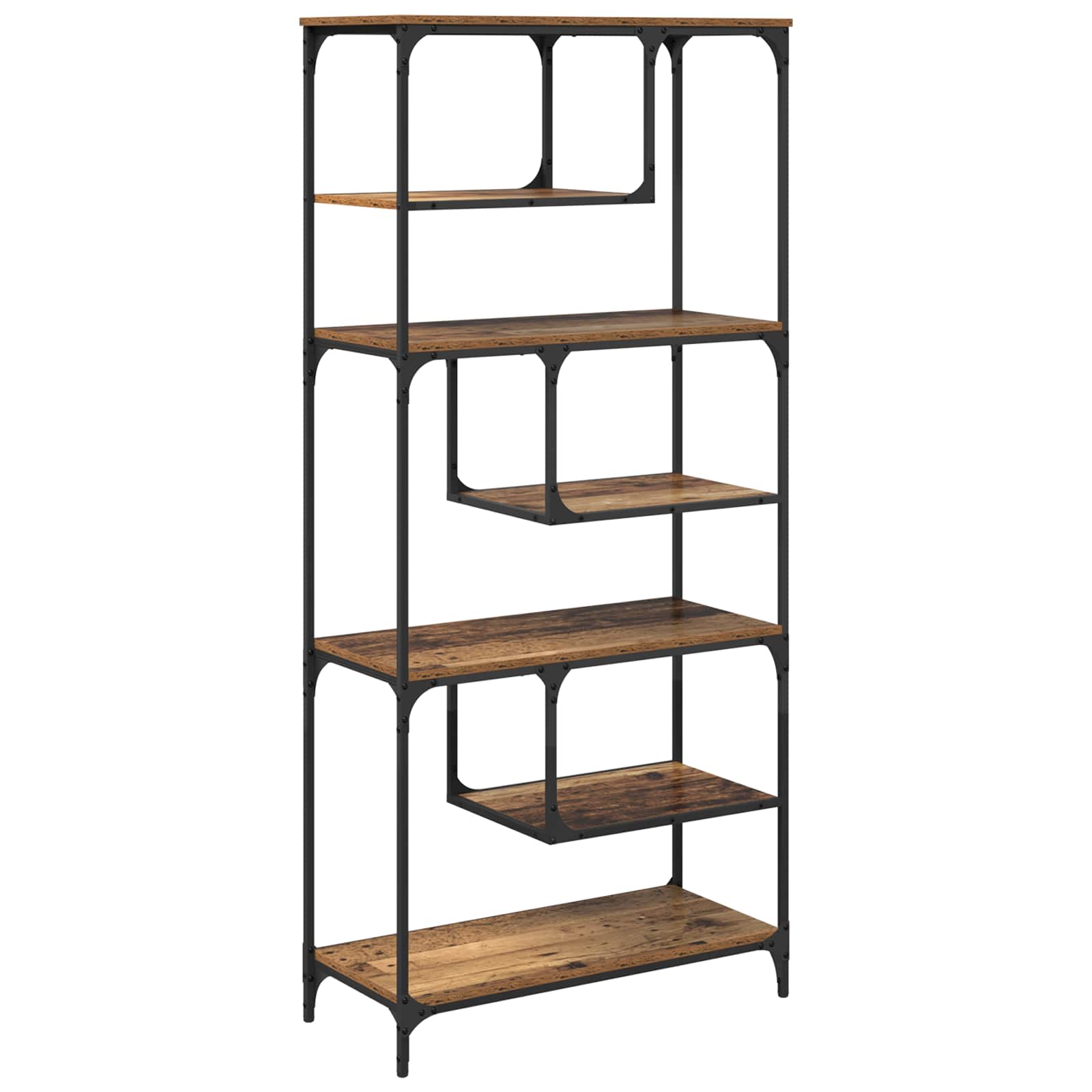 Bogreol Gammelt træ 81 x 36 x 176 cm Konstrueret træ