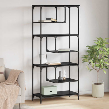 Bogreol Sort eg 81 x 36 x 176 cm Konstrueret træ