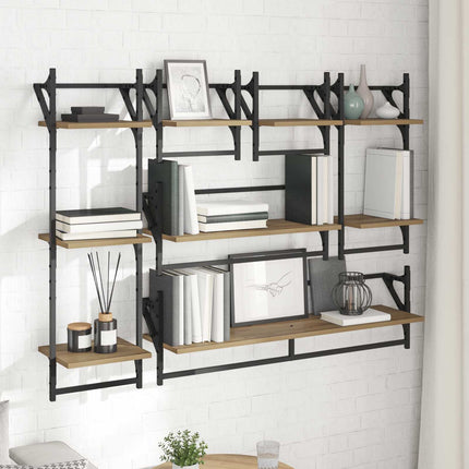 Væghyldesæt Vægmonteret 6 pcs Artisan Egetræ 100 x 25 x 30 cm