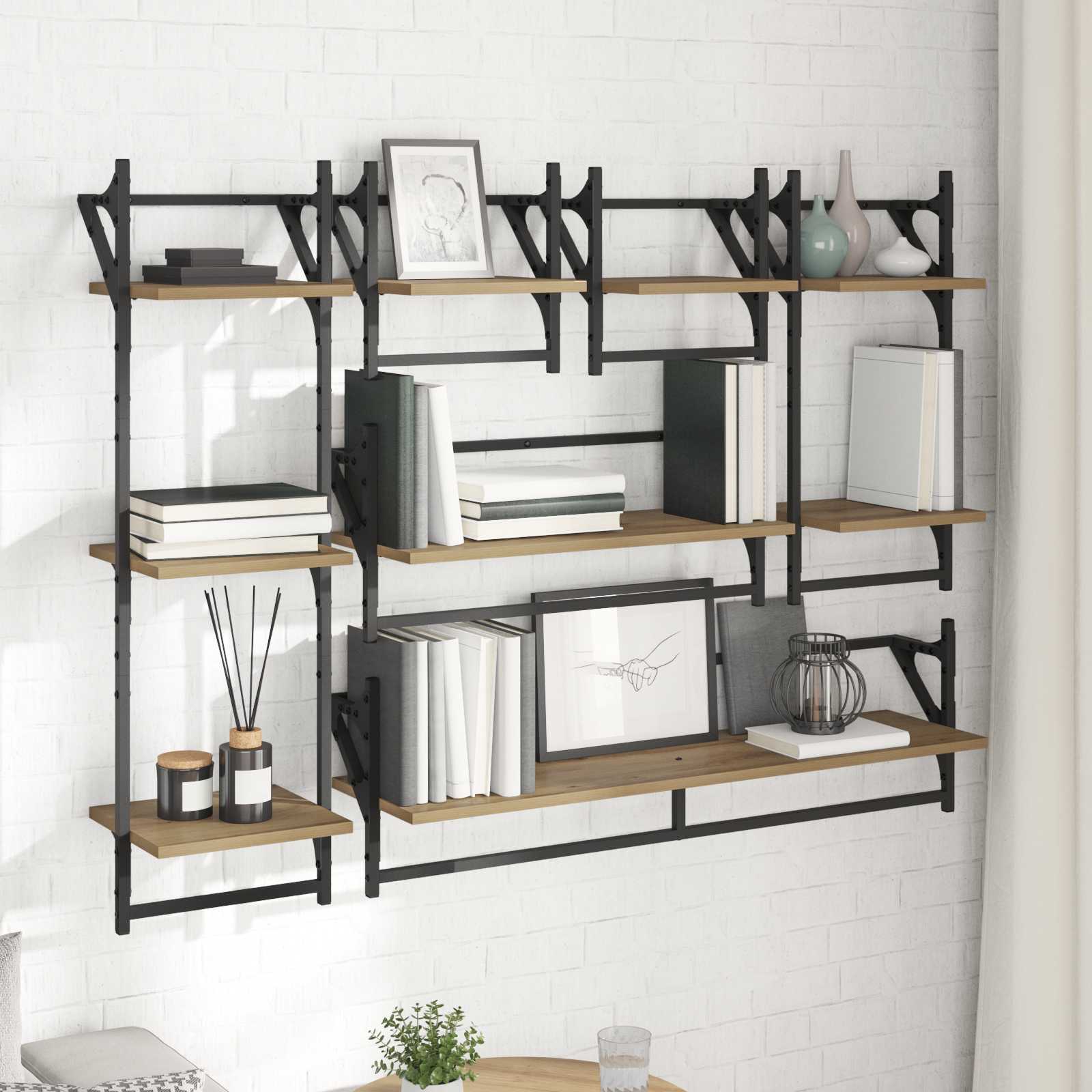 Væghyldesæt med hylde 6 pcs Artisan Egetræ 100 x 25 x 30 cm