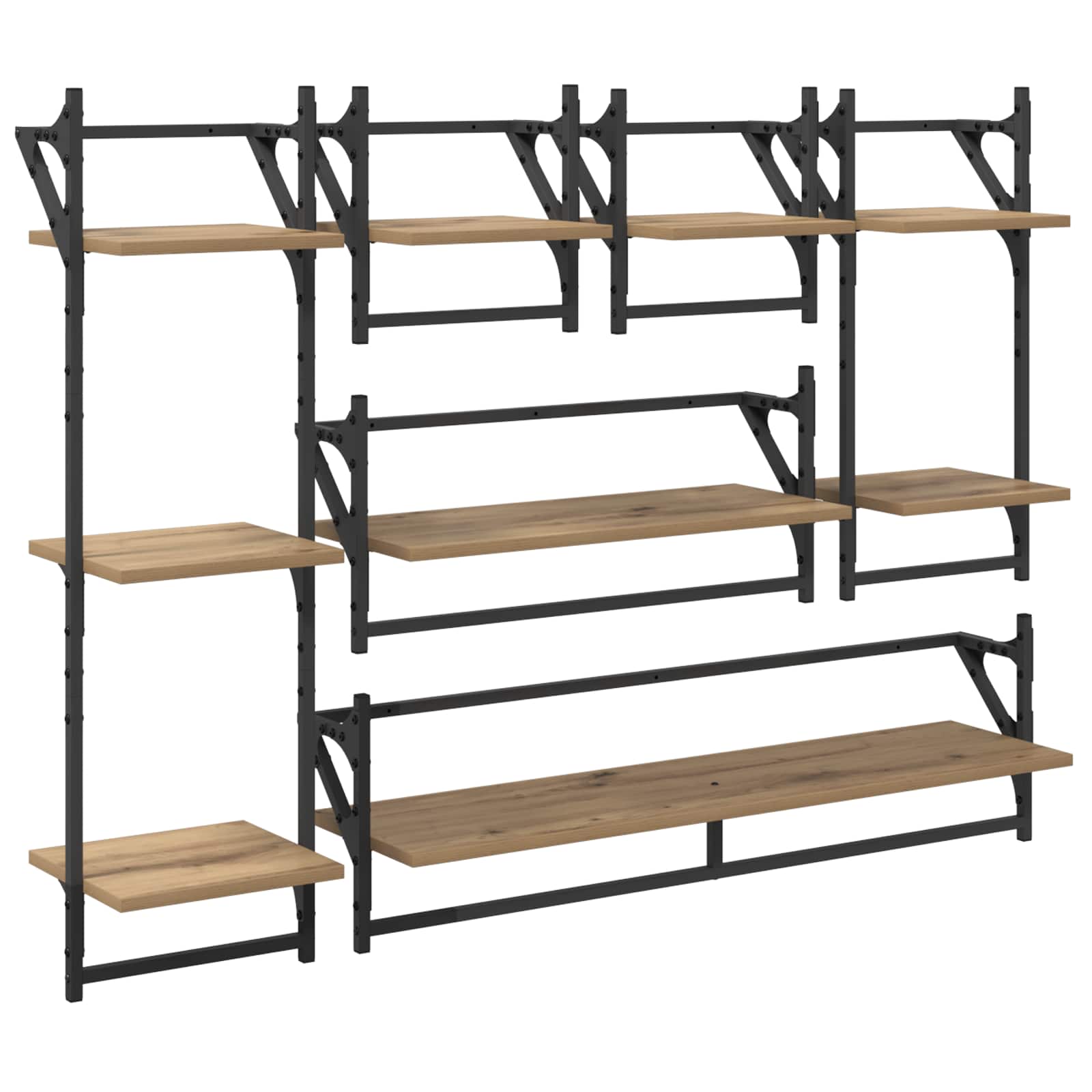 Væghyldesæt med hylde 6 pcs Artisan Egetræ 100 x 25 x 30 cm