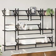 Væghyldesæt 6 pcs Sort eg 100 x 25 x 30 cm Konstrueret træ