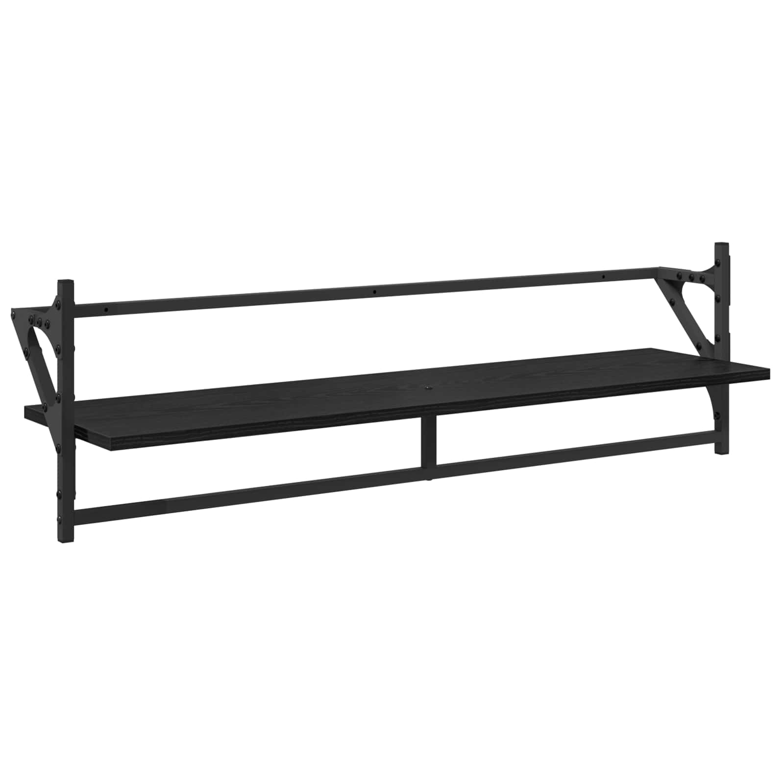 Væghyldesæt 6 pcs Sort eg 100 x 25 x 30 cm Konstrueret træ