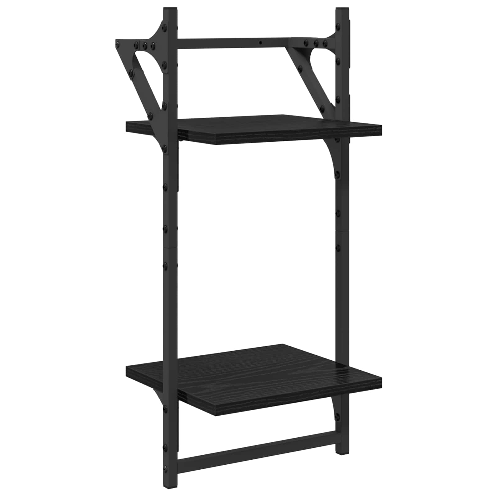 Væghyldesæt 6 pcs Sort eg 100 x 25 x 30 cm Konstrueret træ