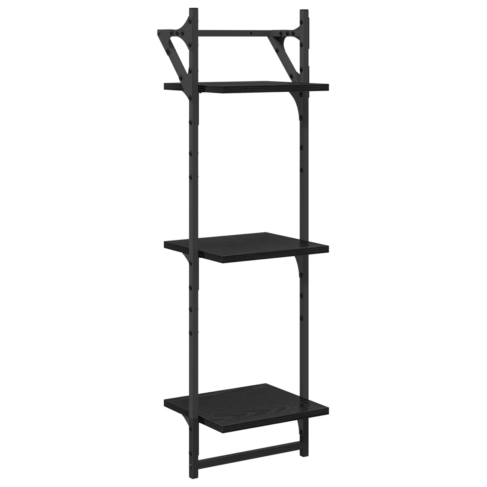 Væghyldesæt 6 pcs Sort eg 100 x 25 x 30 cm Konstrueret træ