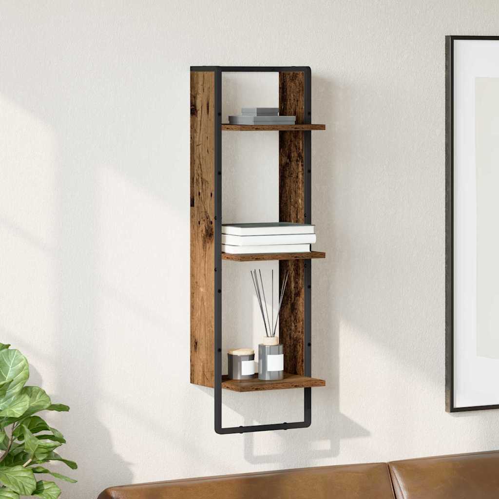 Væghylde med hylde Gammelt træ 30 x 25 x 100 cm Konstrueret træ