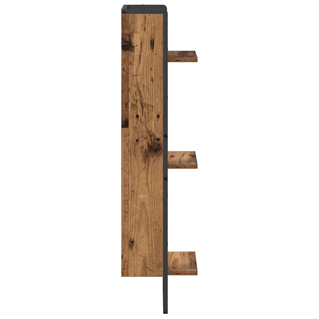 Væghylde med hylde Gammelt træ 30 x 25 x 100 cm Konstrueret træ
