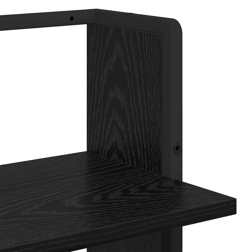 Væghylde med hylde Sort eg 30 x 25 x 100 cm Konstrueret træ